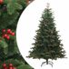 vidaXL Sapin de Noël artificiel avec charnières, pommes de pin et baies, 240 cm