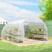 Serre de jardin, serre de culture spacieuse avec armature en acier galvanisé et bâche PE résistante aux UV, transparente