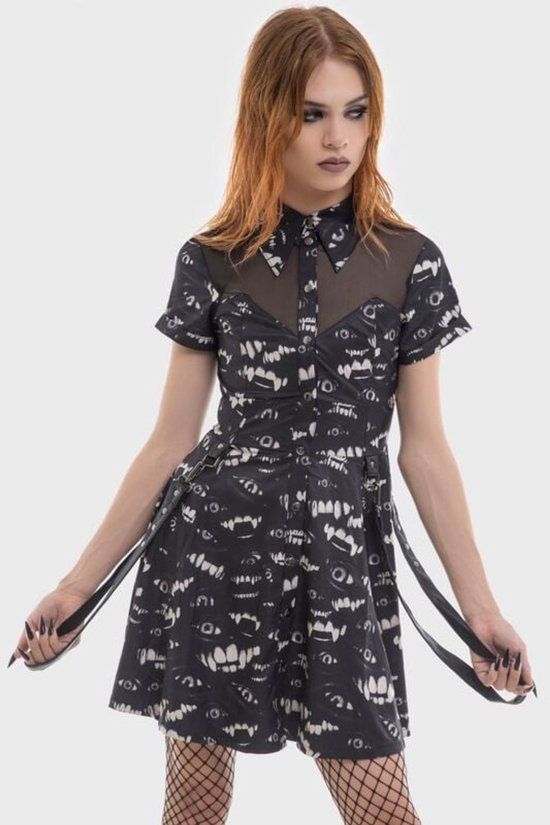 Killstar The Lost Boys Hex-Cellent Mini Dames Mini-jurk Zwart/Wit M