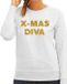 Bellatio Decorations Christmas Diva Foute Kersttrui - sweater - goud / glitters - grijs - dames - kerstkleding / kerst outfit 2XL