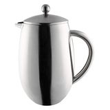Café Olé BFD Cafetière, 18/10 roestvrijstalen dubbelwandige behuizing en gaasfilter, satijnglans, 1500 ml (10 espressokopjes of 6 mokken)