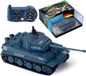 Miniële R/C Tiger Panzer: Modeltank radiocommandé avec télécommande, effets lumineux et sonores. Véhicule blindé radiocommandé pour enfants et adultes