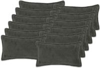 vidaXL - Taie d'oreiller - 12 pièces - BOIS - Gris foncé - 40 x 80 cm - Bouclé