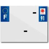 Blanco Bandeau de plaque d'immatriculation en PVC Top Plaq 91