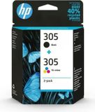 HP 305 Cartouches d'Encre, Noir et Trois Couleurs, Pack de 2