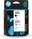 HP 305 Cartouches d'Encre, Noir et Trois Couleurs, Pack de 2