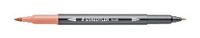 STAEDTLER Aquarel dubbele viltstiften design Journey, zalm, fijne punt en flexibele penseelpunt, wateroplosbaar, 10 zalm viltstiften, 3001-222