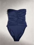 Next - Dames - N. Premium buikcorrigerend bandeau-badpak van Italiaanse stof - Blauw