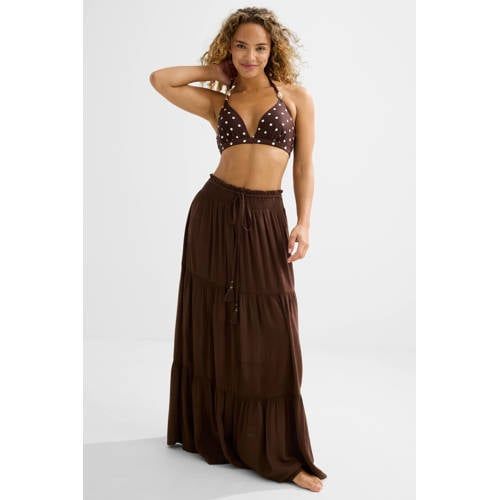 BEACHWAVE crinkle strandrok donkerbruin