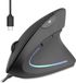 Perixx PERIMICE-513C Verticale muis met USB-C 6 knoppen 1000/1600 DPI, ontwerp voor rechts, kabel type C 1,8 m, zwart