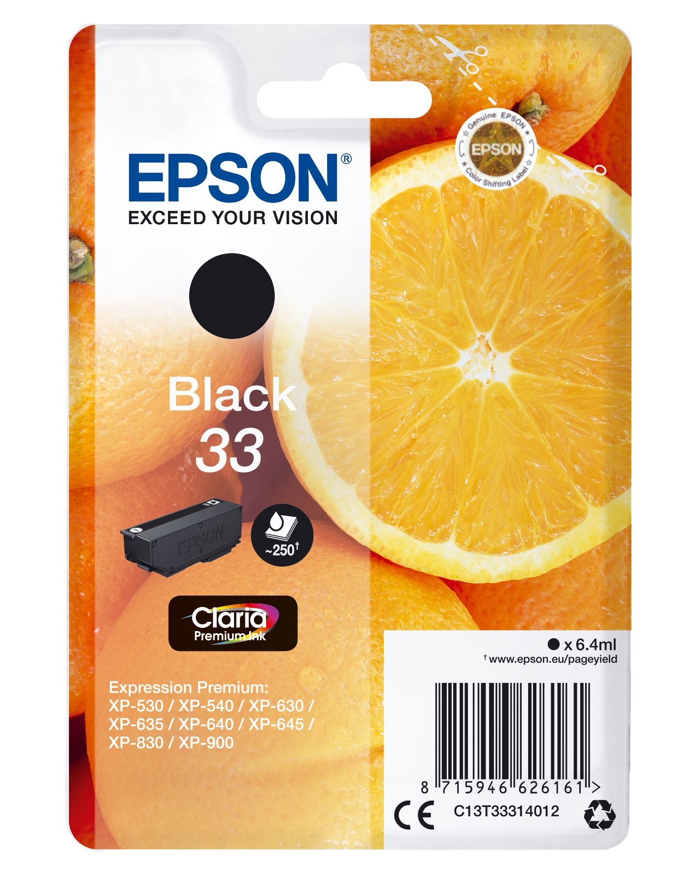 Epson 33 Claria Premium Ink - Black - Original