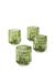 Serene Spaces Living Set van 4 groene geribbelde glazen votiefhouders