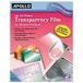 Apollo Transparantiefilm voor inkjetprinters, voor Hewlett-Packard, 50 vellen/Pack (VCG7031S)