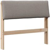 vidaXL - Gestoffeerd hoofdbord - Taupe - 90 cm - Massief grenenhout