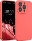 kwmobile telefoonhoesje geschikt voor Apple iPhone 15 Pro - TPU backcover met siliconen coating - Smartphone case in neon koraal