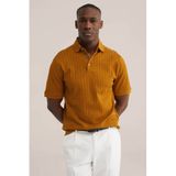 WE Fashion Regular Polo Gebreid Geel