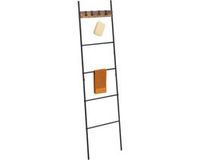 Relaxdays Handdoekladder Badkamer - 160,5x44 cm - Zwart/Bruin - Staal