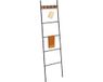 Relaxdays Handdoekladder Badkamer - 160,5x44 cm - Zwart/Bruin - Staal