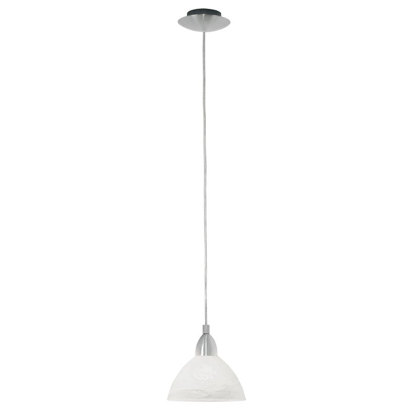 EGLO Brenda Hanglamp - Nikkel - Wit - E27 - 60W