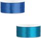 Bellatio Decorations 2x Rouleaux Ruban Satin Cadeau/Ruban Décoratif - 2.5 cm x 25 mètre - 2 Teintes Bleu Brillant