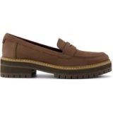 TOMS Cara Zwarte instappers voor dames, Eiken Bruin Leer, 37.5 EU