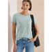 T-shirt à col rond et imprimé métallisé