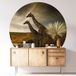 Sticker Mural Rond / Cercle - Girafes - Diamètre 110 Cm - Adhésif Mat
