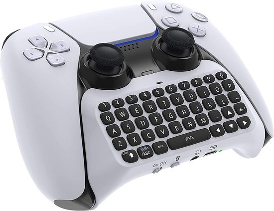 YONO Toetsenbord geschikt voor PS5 Controller - Bluetooth Qwerty Keyboard - Accessoires voor Playstation 5 - Wit