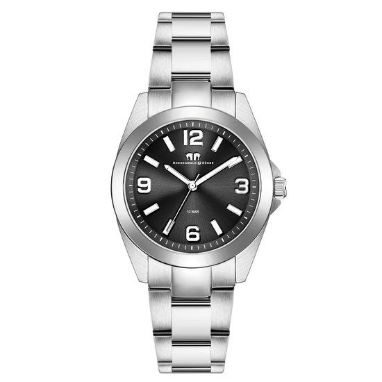 Rhodenwald & Söhne Majestia Dameshorloge - Zilverkleurig - Zwart - Staal - 38 mm