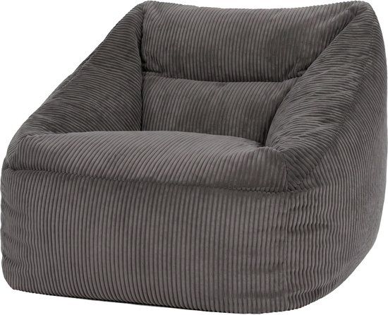icon - Natalia XL Zitzak Fauteuil - Ribfluweel - Houtskool