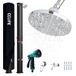 CCLIFE Tuindouche 40L Zonnedouche met warm water Zonnige Zwembad douche Regendouche Buitendouche Douche