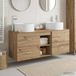 Maison Exclusive Ensemble de 3 meubles de salle de bain, bois massif chêne artisanal, 129 x 44,5 x 80 cm