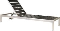 Beliani NARDO Strandstoel - Zwart - Aluminium - Verstelbare rugleuning - 198 cm