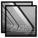Americanflat 25x25 cm Fotolijst met Schokbestendig Glas - Streamline Collectie - Dunne Rand Fotolijst voor Tafel en Muur - Ophangmateriaal en Ingebouwde Standaard - Zwart