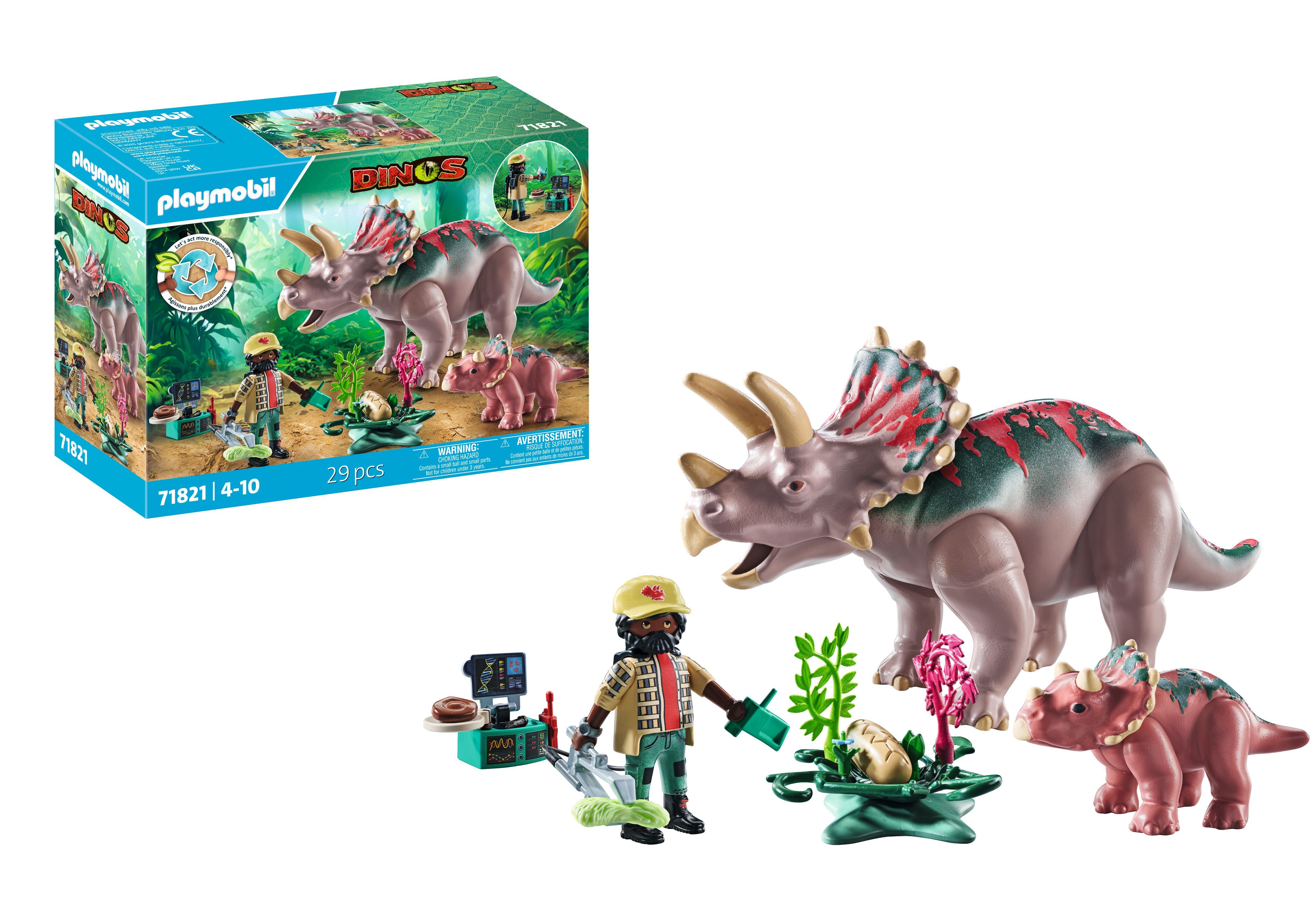 PLAYMOBIL Dinos Triceratops familie 71821