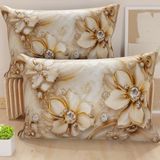 PETTI Artigiani Italiani - Paar kussenslopen 50 x 70 cm van microvezel, decoratief kussen voor slaapkamer, bank, woonkamer, set van 2 kussenslopen, bloemenpatroon 06 13, 100% Made in Italy