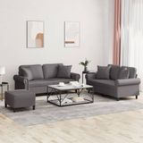 Maison Exclusive ensemble de canapé 3 pièces avec coussins, gris, similicuir