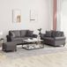 Maison Exclusive ensemble de canapé 3 pièces avec coussins, gris, similicuir