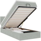vidaXL Lit plateforme avec matelas 90x190cm velours gris clair