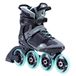 K2 Inline Skates VO2 S 90 W voor dames met K2 softboot, grijs - teal, 30F0155