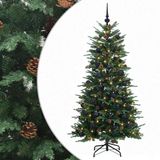 vidaXL Kunstmatige Hinged Kerstboom 150 cm 150 LED's Warmwit PE & PVC