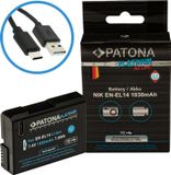 PATONA Platinum accu met USB-C aansluiting, compatibel met Nikon EN-EL14