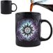 Magic Mug Colour Changing Heat Reveal Cup Occult Symbol Mystical Sun Design Gothic Gift for Horror Fans Black Ceramic Coffee Mug 375 ml