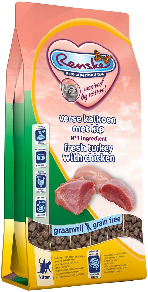 RENSKE super premium kitten verse kalkoen met kip kattenvoer 1,5 kg