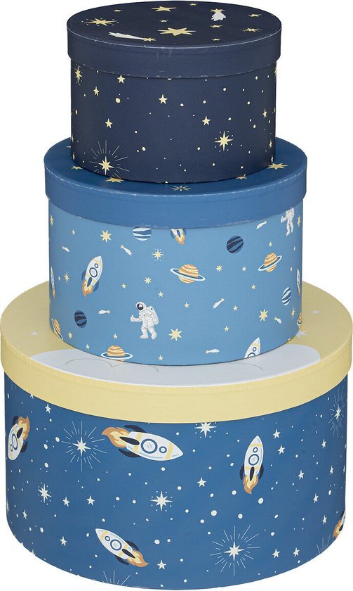 Atmosphera Kids Space ronde opbergers - Set van 3 - &#216;15/18/25cm - Multi