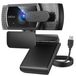 Webcam 4K - QHD - Correction automatique de la lumière - Câble de 1,5 m - USB 2.0 et 3.0