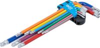 BGS technic BGS Stiftsleutelset - meerkleurig - extra lang - Torx met boring en kogelkop T10 - T50 - 9 delig