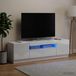 Prolenta Maison Exclusive - Meuble TV LED, finition laquée blanche, en panneaux de particules