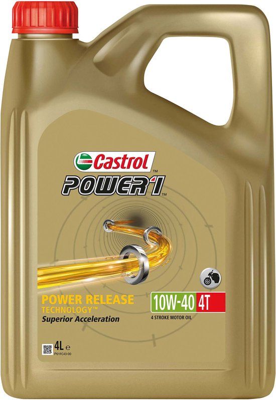 Castrol Power RS 4T 10W-40 4 Liter Motorolie - Volsynthetisch - 4-takt - Bromfiets/Motor