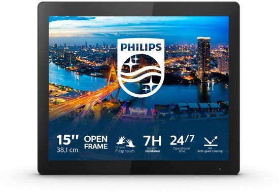 Philips B Line 152B1TFL/00 computer monitor 38,1 cm (15") 1024 x 768 Pixels LED Touchscreen Zwart